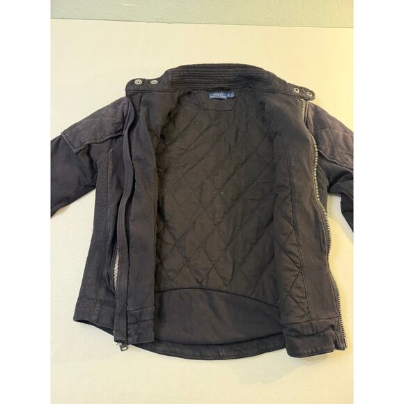 Polo Ralph Lauren Women's XS Black Quilted Cotton Moto Zip Up Jacket - Picture 3 of 9